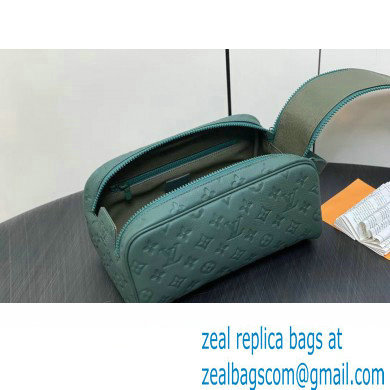 Louis Vuitton Taurillon Monogram leather Dopp Kit Bag M24442 Forest Green 2024