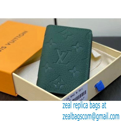 Louis Vuitton Taurillon Monogram leather Pocket Organizer Wallet M83067 Forest Green 2024