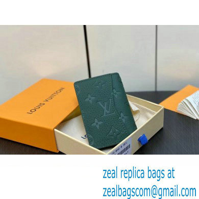 Louis Vuitton Taurillon Monogram leather Pocket Organizer Wallet M83067 Forest Green 2024