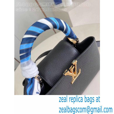 Louis Vuitton Taurillon leather Capucines BB Bag M24673 Black 2024