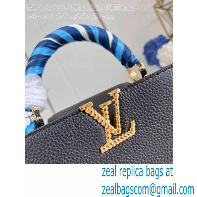 Louis Vuitton Taurillon leather Capucines BB Bag M24673 Black 2024