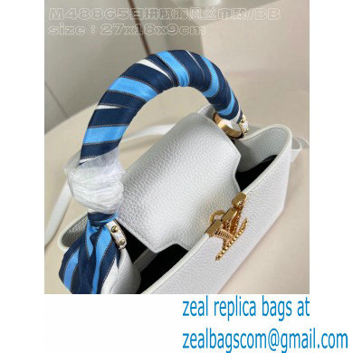 Louis Vuitton Taurillon leather Capucines BB Bag M24673 Snow White 2024