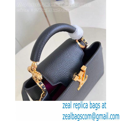 Louis Vuitton Taurillon leather Capucines BB Bag M24698 Black 2024