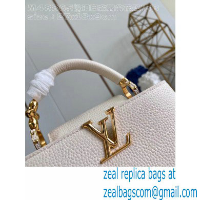 Louis Vuitton Taurillon leather Capucines BB Bag M24698 Quartz White 2024