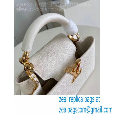 Louis Vuitton Taurillon leather Capucines BB Bag M24698 Quartz White 2024