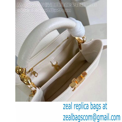 Louis Vuitton Taurillon leather Capucines BB Bag M24698 Quartz White 2024