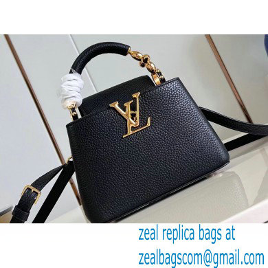 Louis Vuitton Taurillon leather Capucines Mini Bag M23943 Black 2024
