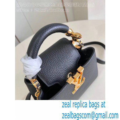 Louis Vuitton Taurillon leather Capucines Mini Bag M23943 Black 2024