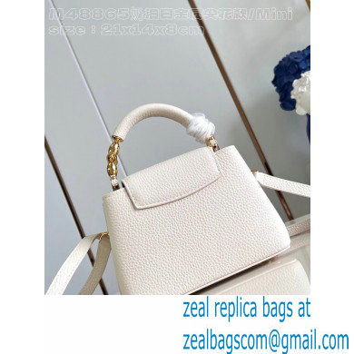Louis Vuitton Taurillon leather Capucines Mini Bag M23944 Quartz White 2024