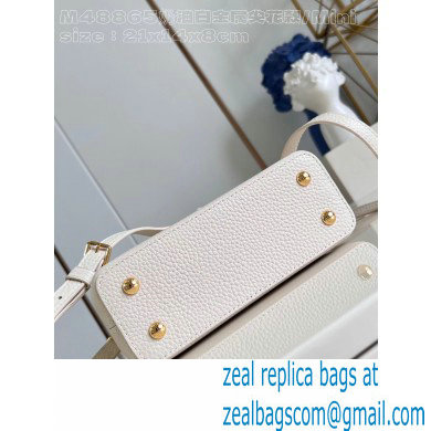 Louis Vuitton Taurillon leather Capucines Mini Bag M23944 Quartz White 2024