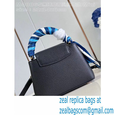Louis Vuitton Taurillon leather Capucines Mini Bag M24673 Black 2024