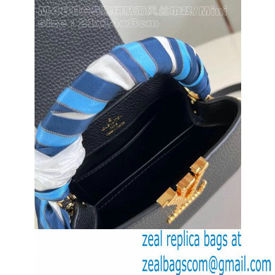 Louis Vuitton Taurillon leather Capucines Mini Bag M24673 Black 2024