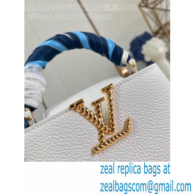 Louis Vuitton Taurillon leather Capucines Mini Bag M24673 Snow White 2024