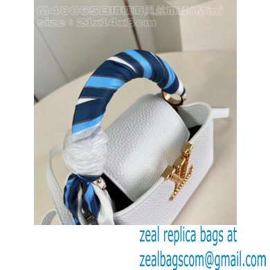 Louis Vuitton Taurillon leather Capucines Mini Bag M24673 Snow White 2024