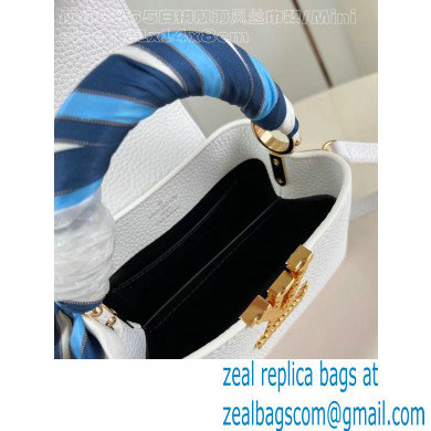 Louis Vuitton Taurillon leather Capucines Mini Bag M24673 Snow White 2024