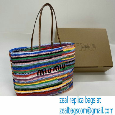 MIU MIU MULTICOLORED Crochet tote bag 5BG228 2024