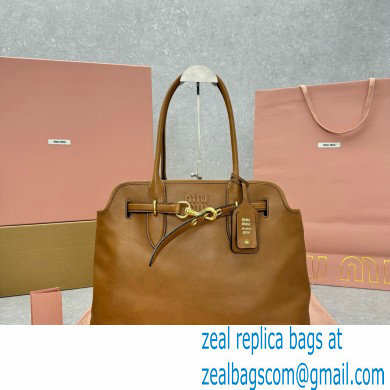 MIU MIU aventure nappa leather bag 5BG291 CARAMEL 2024