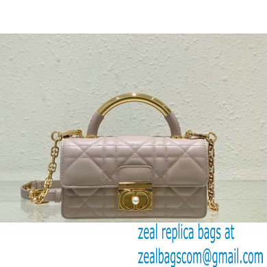 Mini Dior Ange Bag in nude Macrocannage Calfskin 2024