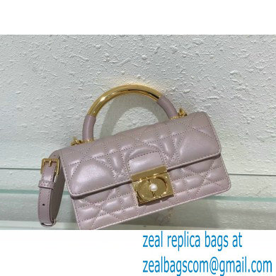 Mini Dior Ange Bag in nude Macrocannage Calfskin 2024