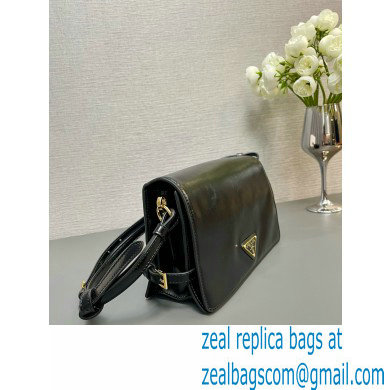 PRADA Leather shoulder bag 1BD082 BLACK 2024