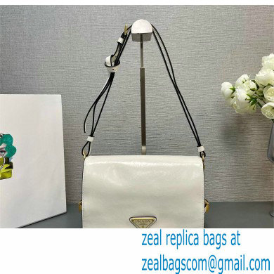 PRADA Leather shoulder bag 1BD082 WHITE 2024