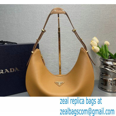 Prada Large leather shoulder bag 1BC212 Brown 2024