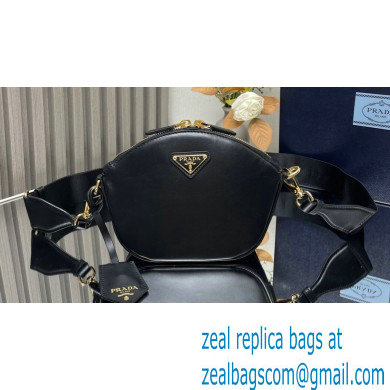 Prada Leather mini shoulder bag 1BH212 Black 2024