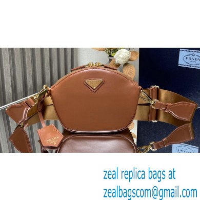 Prada Leather mini shoulder bag 1BH212 Brown 2024
