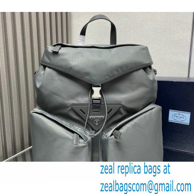 Prada Re-Nylon and leather backpack Bag 2VZ108 Gray 2024
