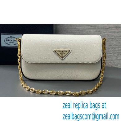 Prada Saffiano leather mini-bag 1BD356 White 2024