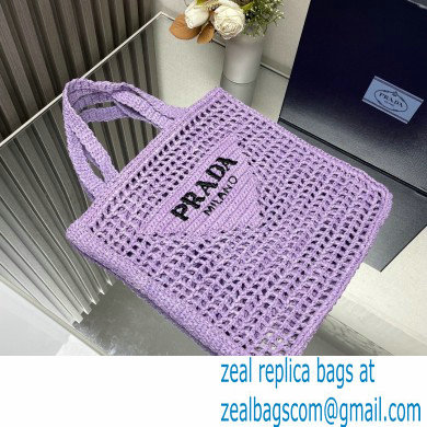 Prada raffia tote bag 1BG393 Lilac 2024