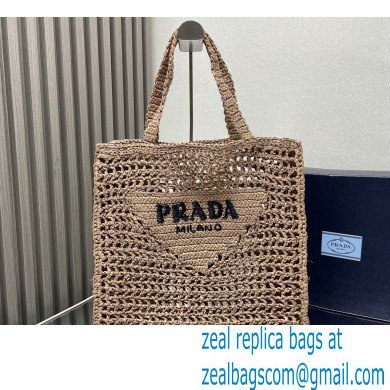 Prada raffia tote bag 1BG393 Nude 2024