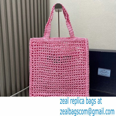 Prada raffia tote bag 1BG393 Pink 2024