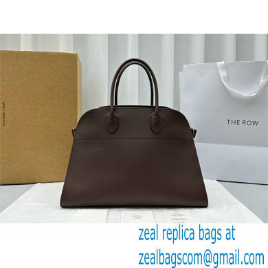 THE ROW MARGAUX 15 BAG IN BOX LEATHER Dark Chocolate 2024