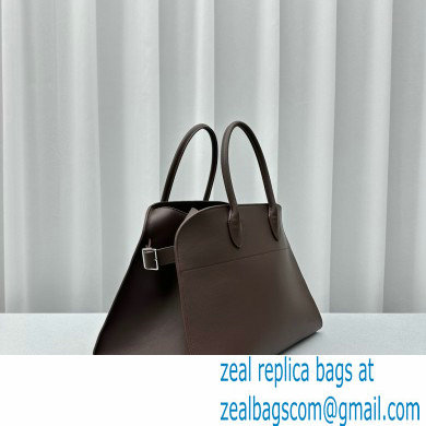 THE ROW MARGAUX 15 BAG IN BOX LEATHER Dark Chocolate 2024