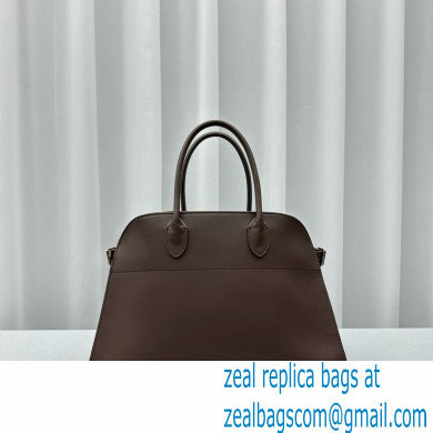 THE ROW MARGAUX 15 BAG IN BOX LEATHER Dark Chocolate 2024