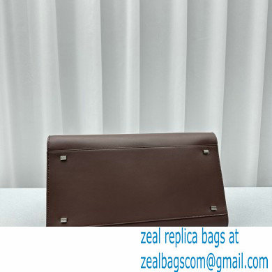 THE ROW MARGAUX 15 BAG IN BOX LEATHER Dark Chocolate 2024