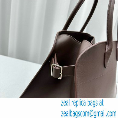 THE ROW MARGAUX 15 BAG IN BOX LEATHER Dark Chocolate 2024