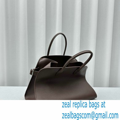 THE ROW MARGAUX 15 BAG IN BOX LEATHER Dark Chocolate 2024