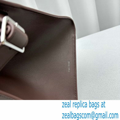 THE ROW MARGAUX 15 BAG IN BOX LEATHER Dark Chocolate 2024