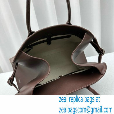 THE ROW MARGAUX 15 BAG IN BOX LEATHER Dark Chocolate 2024