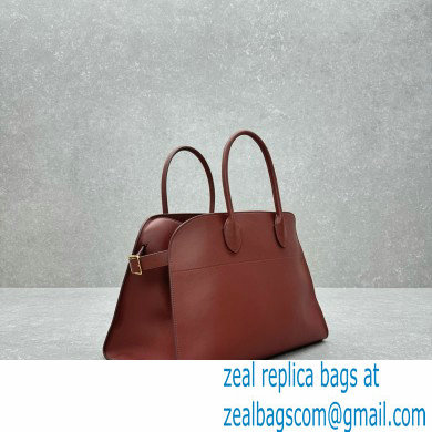 THE ROW MARGAUX 15 BAG IN BOX LEATHER burgundy 2024