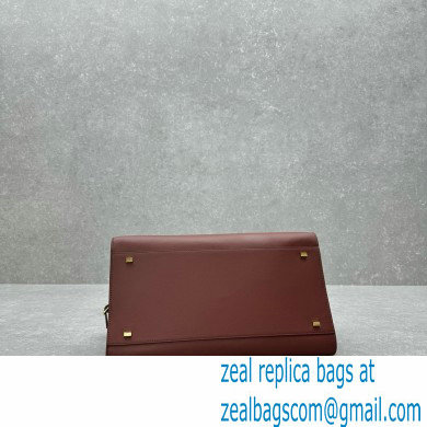 THE ROW MARGAUX 15 BAG IN BOX LEATHER burgundy 2024