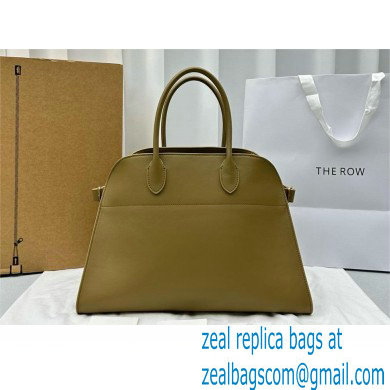 THE ROW MARGAUX 15 BAG IN BOX LEATHER khaki green 2024