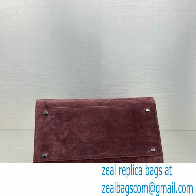 THE ROW MARGAUX 15 BAG IN suede LEATHER BURGUNDY 2024