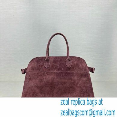 THE ROW MARGAUX 15 BAG IN suede LEATHER BURGUNDY 2024