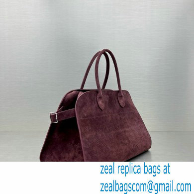 THE ROW MARGAUX 15 BAG IN suede LEATHER BURGUNDY 2024