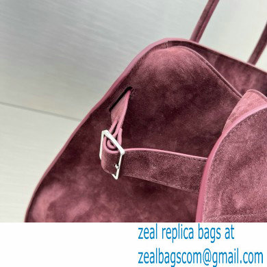 THE ROW MARGAUX 15 BAG IN suede LEATHER BURGUNDY 2024