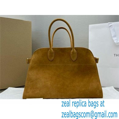 THE ROW MARGAUX 15 BAG IN suede LEATHER CARAMEL 2024
