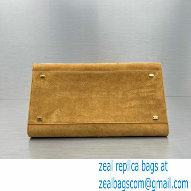 THE ROW MARGAUX 15 BAG IN suede LEATHER CARAMEL 2024